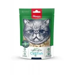 Wanpy cat food bag with cat face and Cogfish label. VetAmin Shop