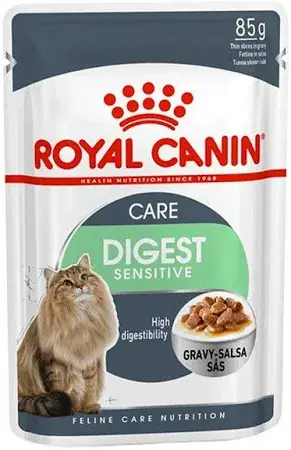 Royal Canin Care Digest Sensitive cat food package with gravy-salsa sas VetAmin Shop