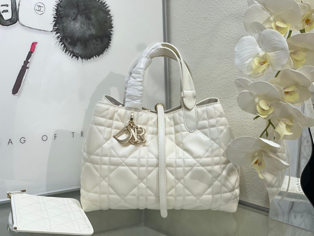 Dior Medium Toujours Bag In White