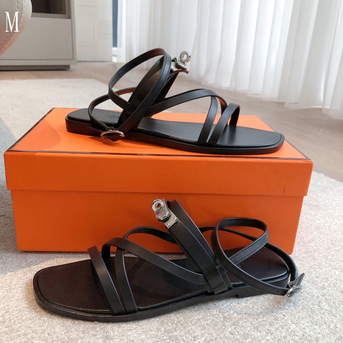 Hermes sandals stripes