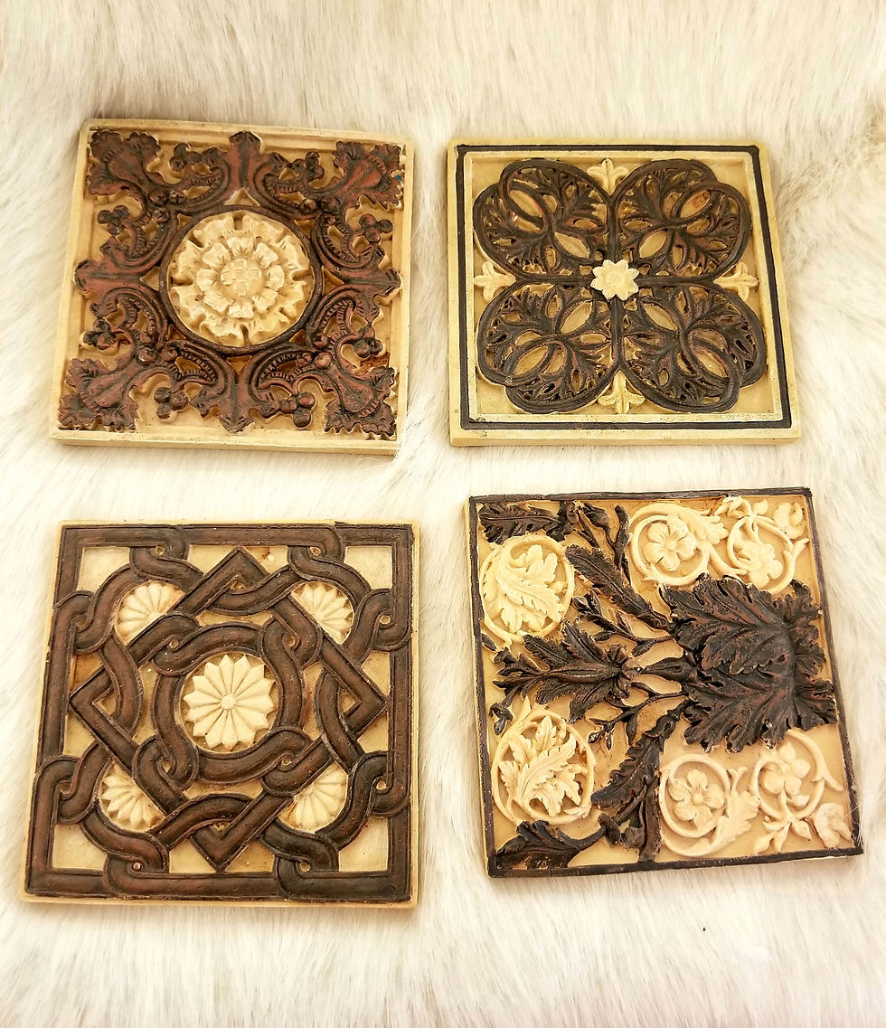 Thumbnail: Ornate Coasters and Holder