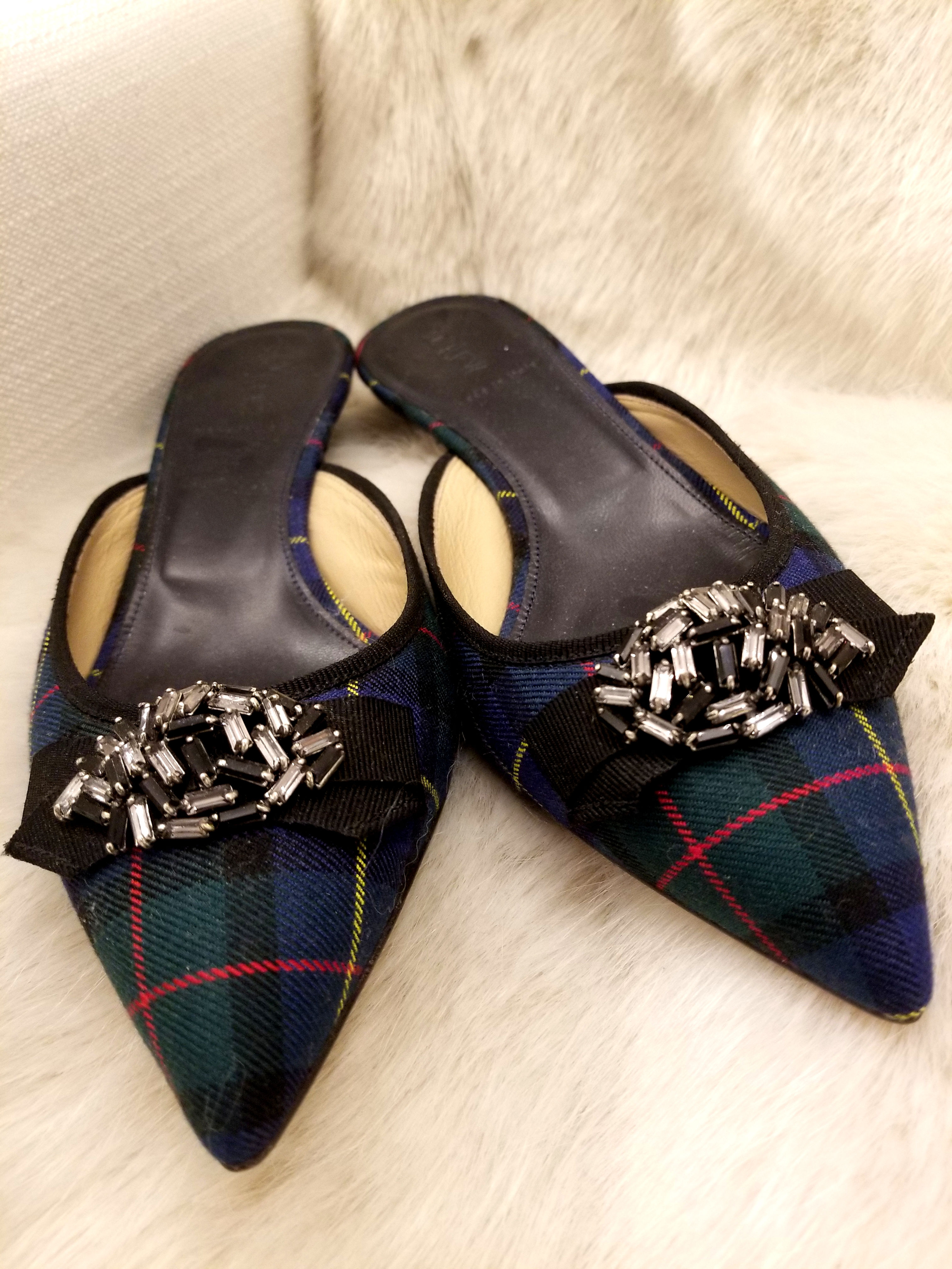 J Crew Tartan Kitten Heels