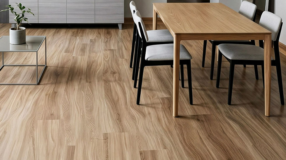 Close-up view of wooden flooring texture in a modern living room
