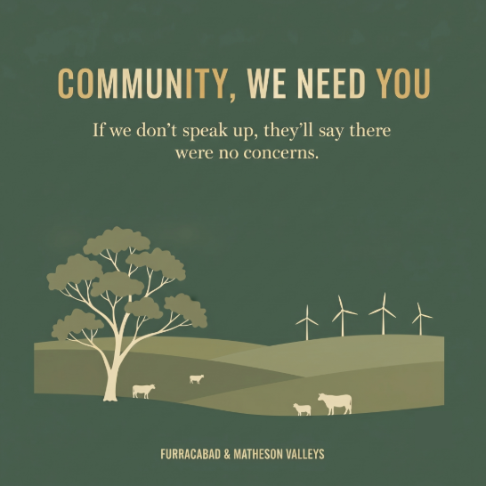 Community, We Need You — Furracabad & Matheson Valleys