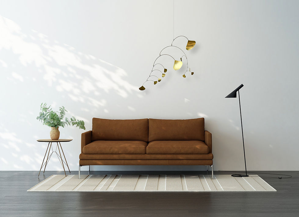 Thumbnail: Mobile | hanging mobile | Brass Ginkgo mobile | brass |  mid century modern
