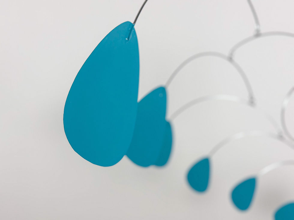 Thumbnail: Mobile | hanging mobile | teal and brass mobile |  mid century modern