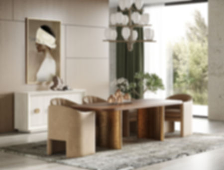 Modrest Marjorie - Modern Walnut + Brushed Gold Rectangular Dining Table