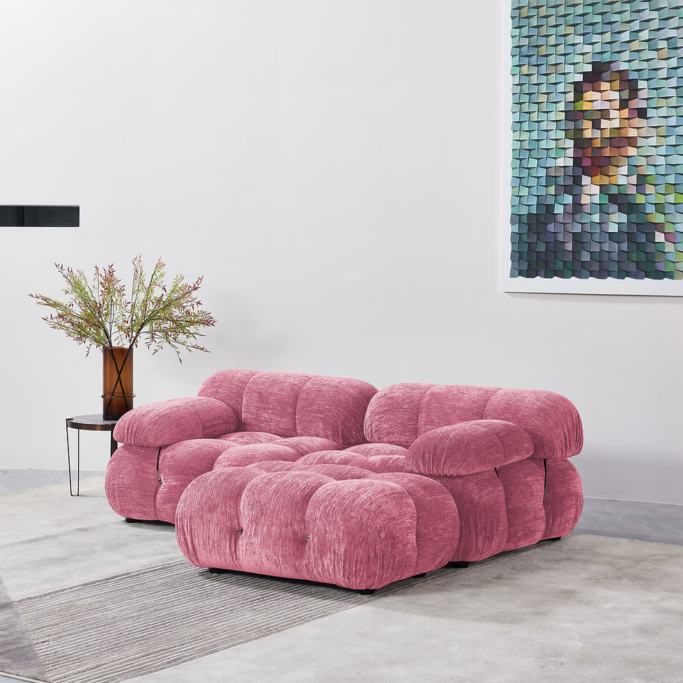 Thumbnail: Mk 3PC Chenille Fabric Sectional