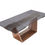 Thumbnail: Modrest Babia Modern Smoked Glass & Walnut Extendable Dining Table