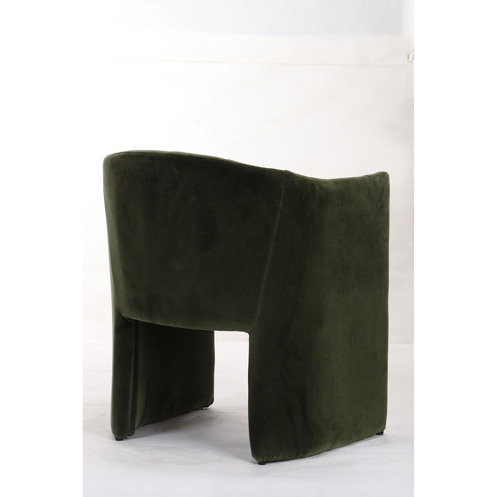 Thumbnail: 30" Olive Cut Velvet Curved Back Dining Chair