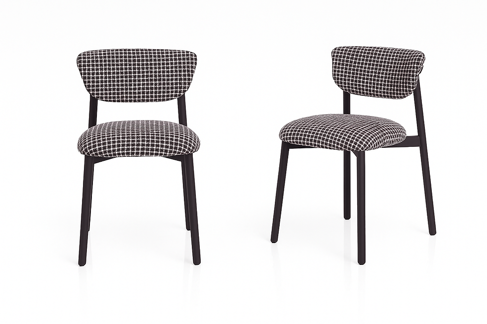 Thumbnail: Houndstooth Upholstered Wood-look Metal Frame 2pc Dining Chairs