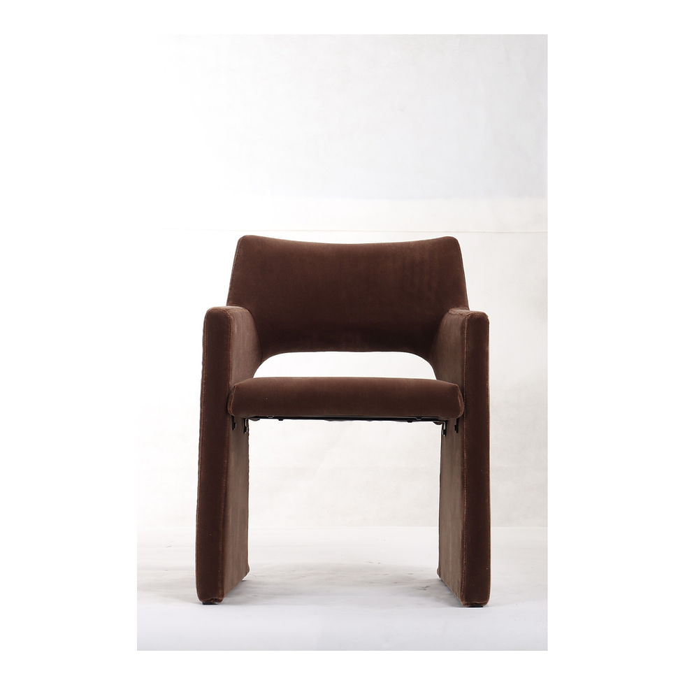 Thumbnail: 2-Piece 31" Brown Faux Mohair Upholstered Modern Dining Chairs