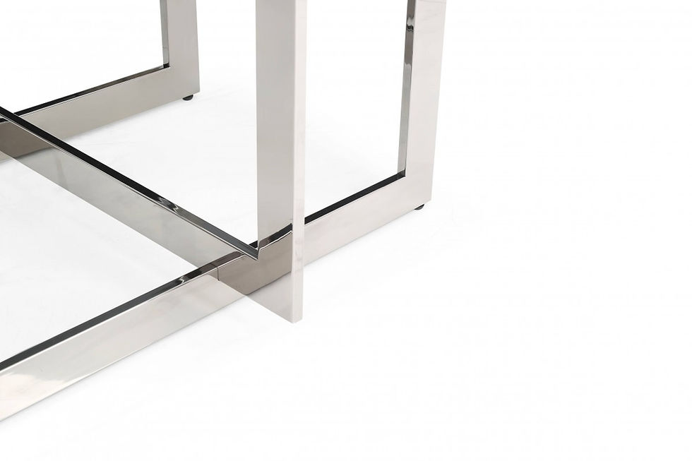 Thumbnail: Modrest Keaton - Square Modern Glass + Stainless Steel Dining Table
