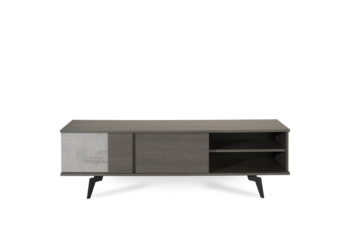 Nova Domus Palermo Italian Modern Faux Concrete & Grey TV Stand