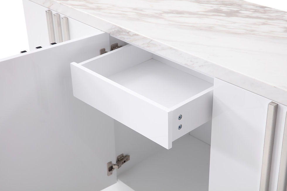 Thumbnail: Modrest Kingsley Modern Marble & Stainless Steel Buffet