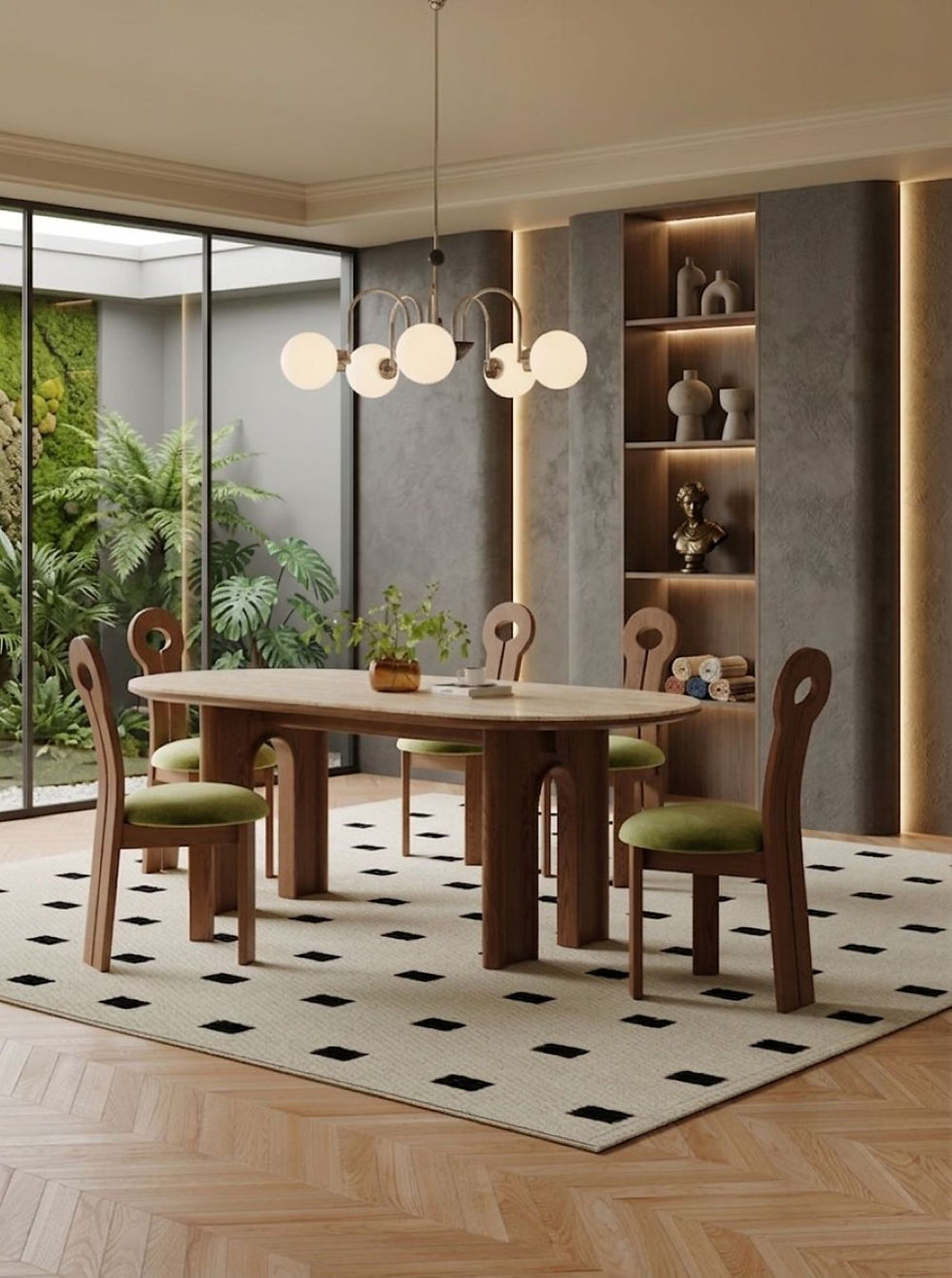 Thumbnail: Alliemae Oval Stone Top Dining Table