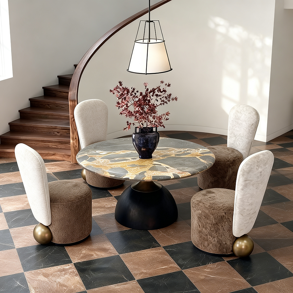 Thumbnail: Amber Gilded Round Dining Table
