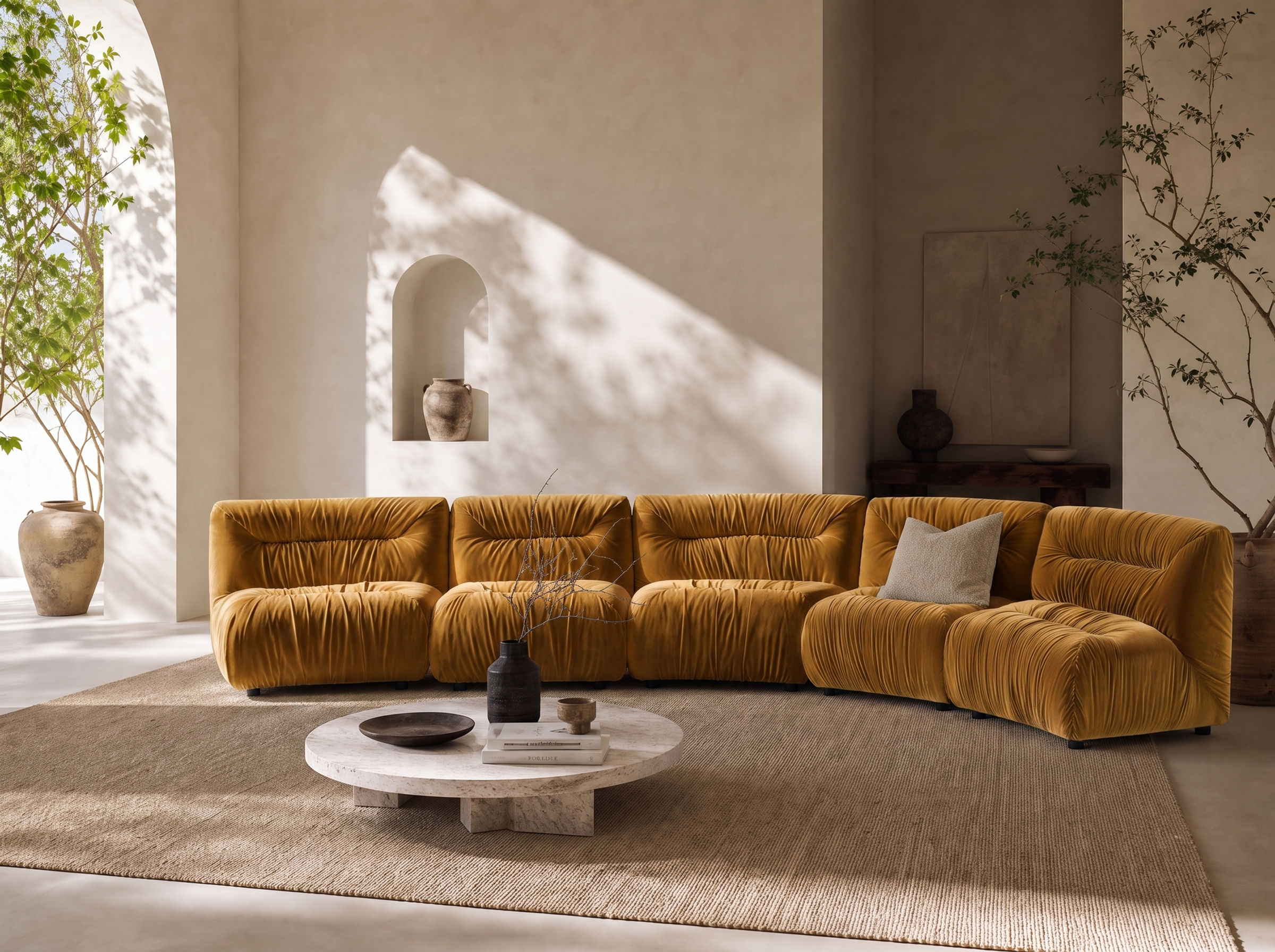 Modular Block Lounge Chair System, Straight & Curved Configurable Seating Module