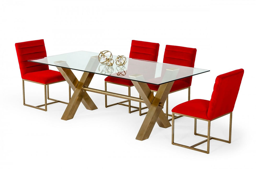 Thumbnail: Modrest Dandy - Modern Golden & Glass Dining Table