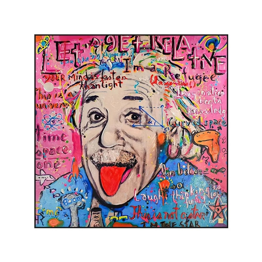 Square Einstein Themed Painting
