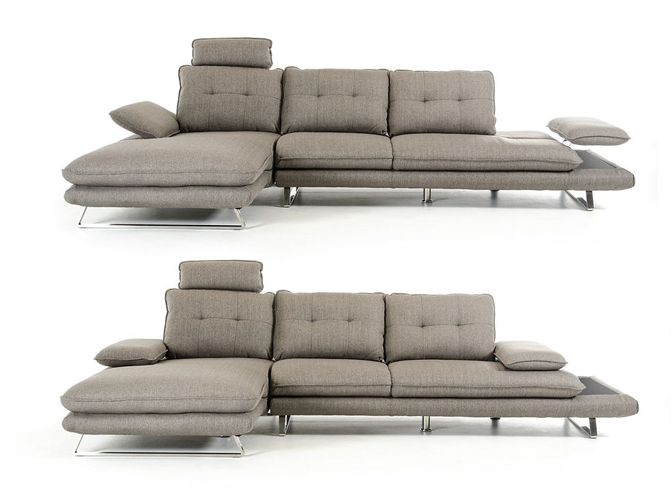 Thumbnail: Divani Casa Porter - Modern Grey Fabric Left Facing Sectional Sofa