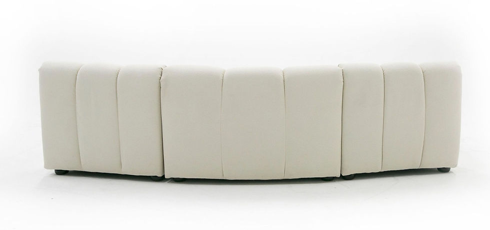 Thumbnail: Divani Casa Olandi - Modern White Fabric Curved Sectional Sofa