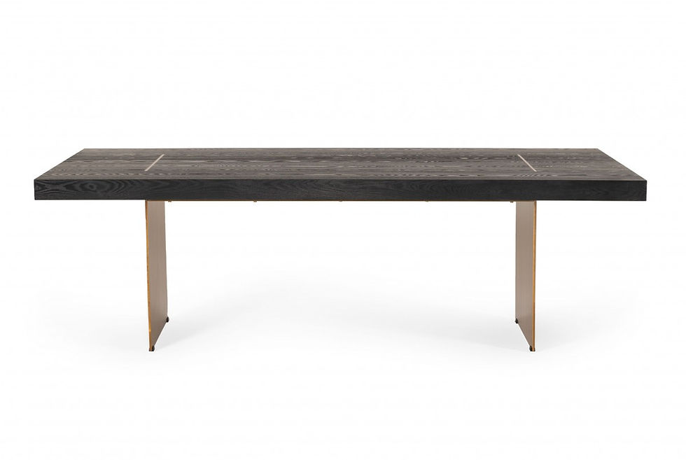 Thumbnail: Modrest Perret - Large Glam Black Ash + Brushed Brass Dining Table