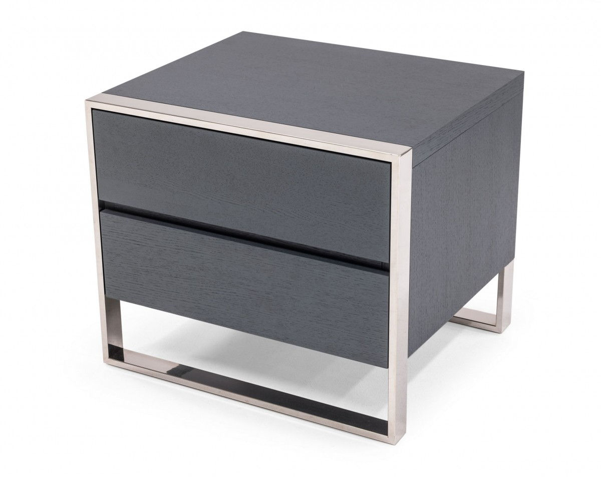 Modrest Jolene - Modern Grey Nightstand