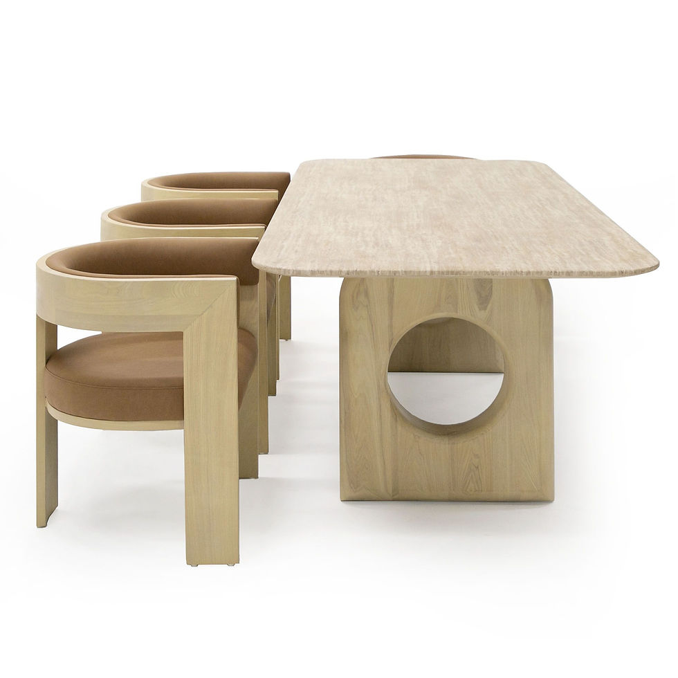 Thumbnail: Nova Domus Osaka - Modern Faux Marble + Natural Ash Dining Table