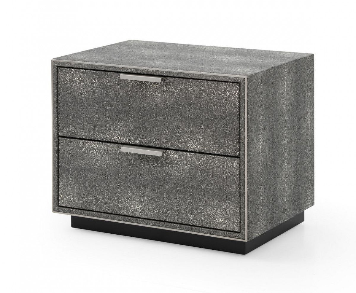 Modrest Dynasty - Modern Shagreen Two Drawer Nightstand