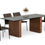 Thumbnail: Modrest Maggie - Modern Walnut and Black Ceramic Top Dining Table
