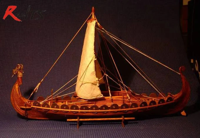 RealTS Classic wooden scale sailing boat wood scale ship 1/50 Viking ships