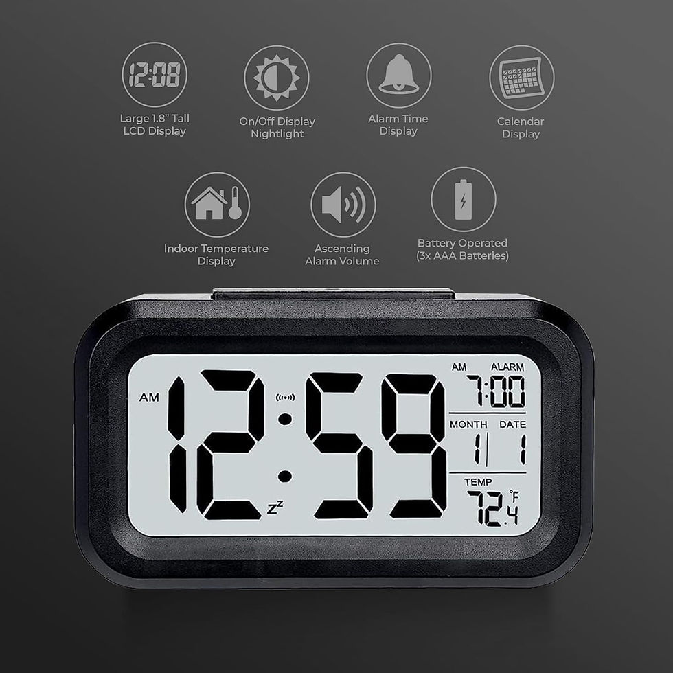 Digital Alarm Table Clock With Automatic Sensor Date & Temperature