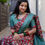 Thumbnail: Women's Chanderi Cotton Saree With Unstitched Blouse Piece (Turquoise)