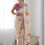 Thumbnail: Women's Georgette Mirror Work Saree With Blouse Piece And Digital Print (Cream)