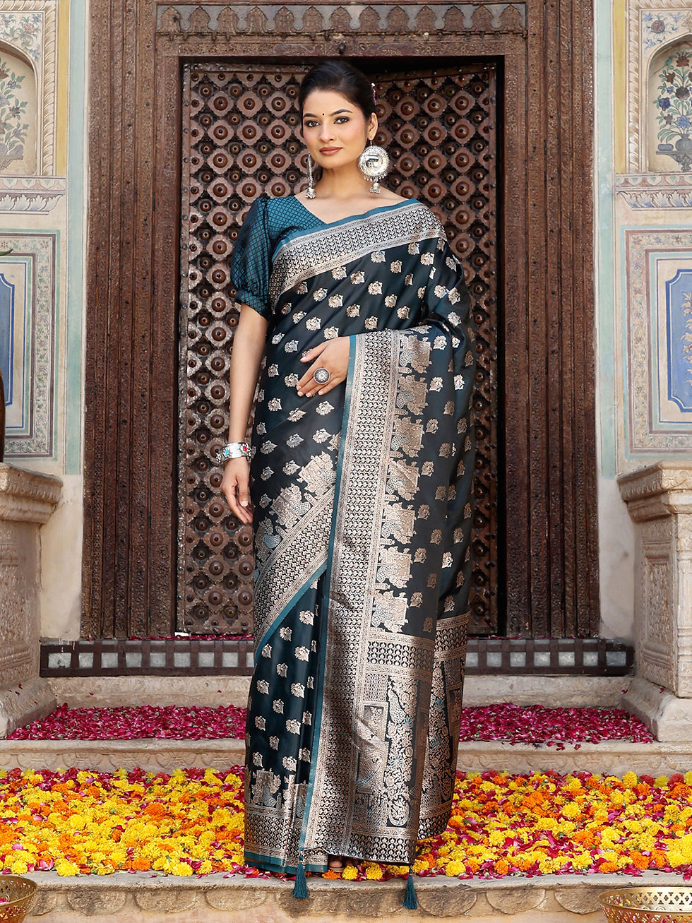 Thumbnail: Premium Pure Silk Saree for Women with Blouse Piece