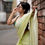 Thumbnail: Women's Linen Cotton  Digital Print Saree With Unstitched Blouse Piece