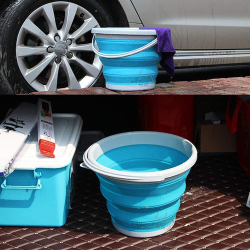 Thumbnail: Silicone Folding Bucket With Handle for Multi-purpose Use (Multicolor - 10 L)