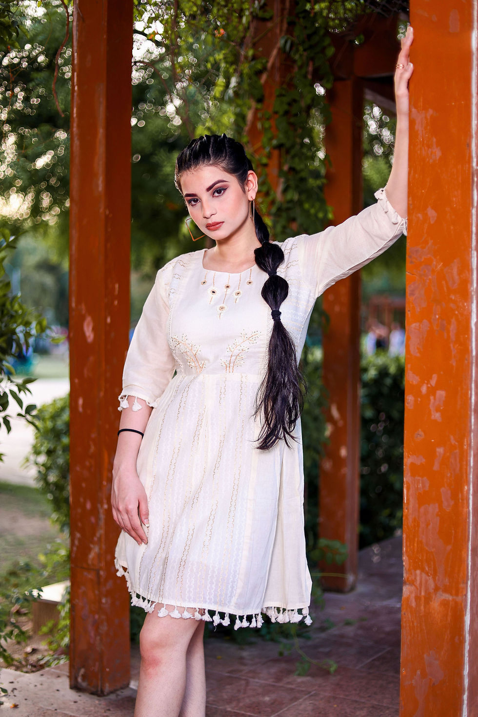 Thumbnail: Readymade Khadi Cotton Kurti for Women – Designer Multi-Thread Hand Work