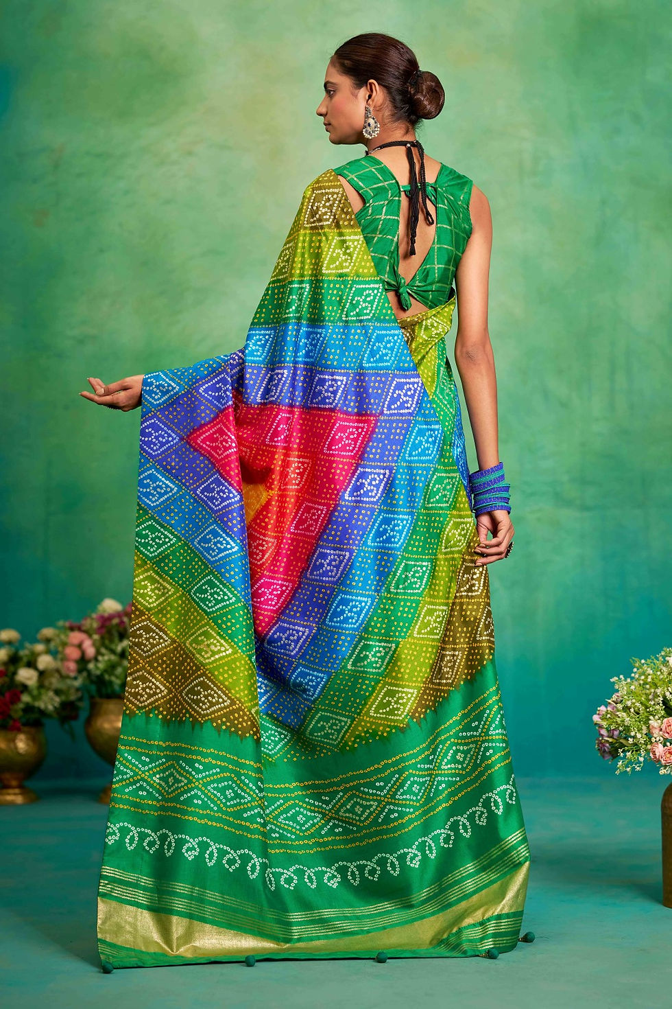 Thumbnail: Women's Designer Velvet Tussar Silk Saree With Blouse
