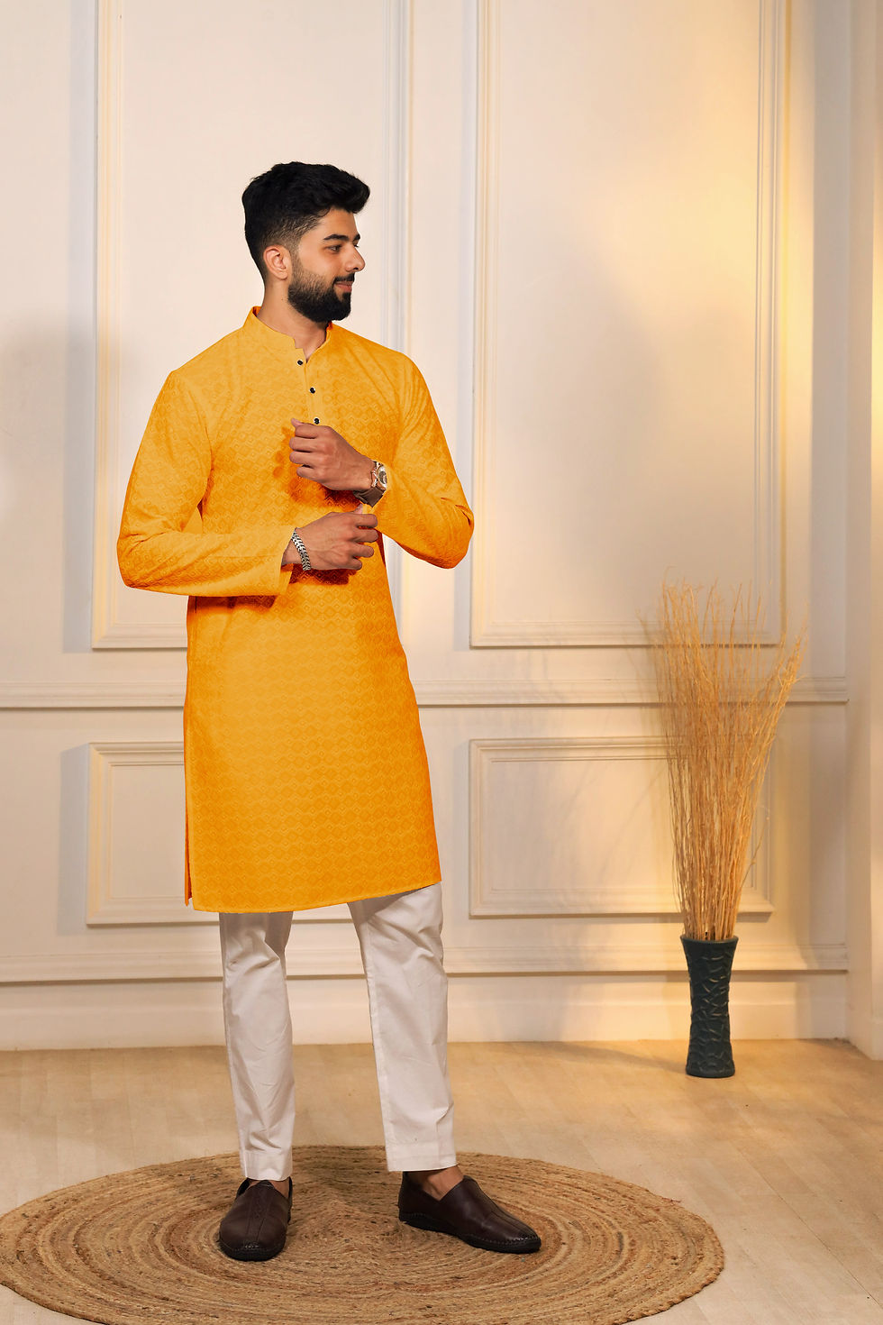 Thumbnail: Readymade Men’s Cotton Kurta Pyjama Set