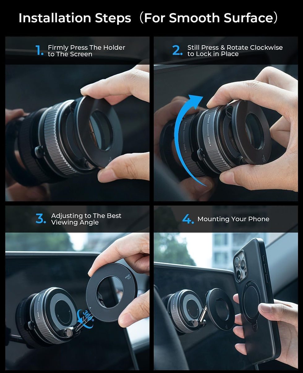 Thumbnail: Adjustable 360° Rotating Car Dashboard Mobile Holder Stand With Magnet