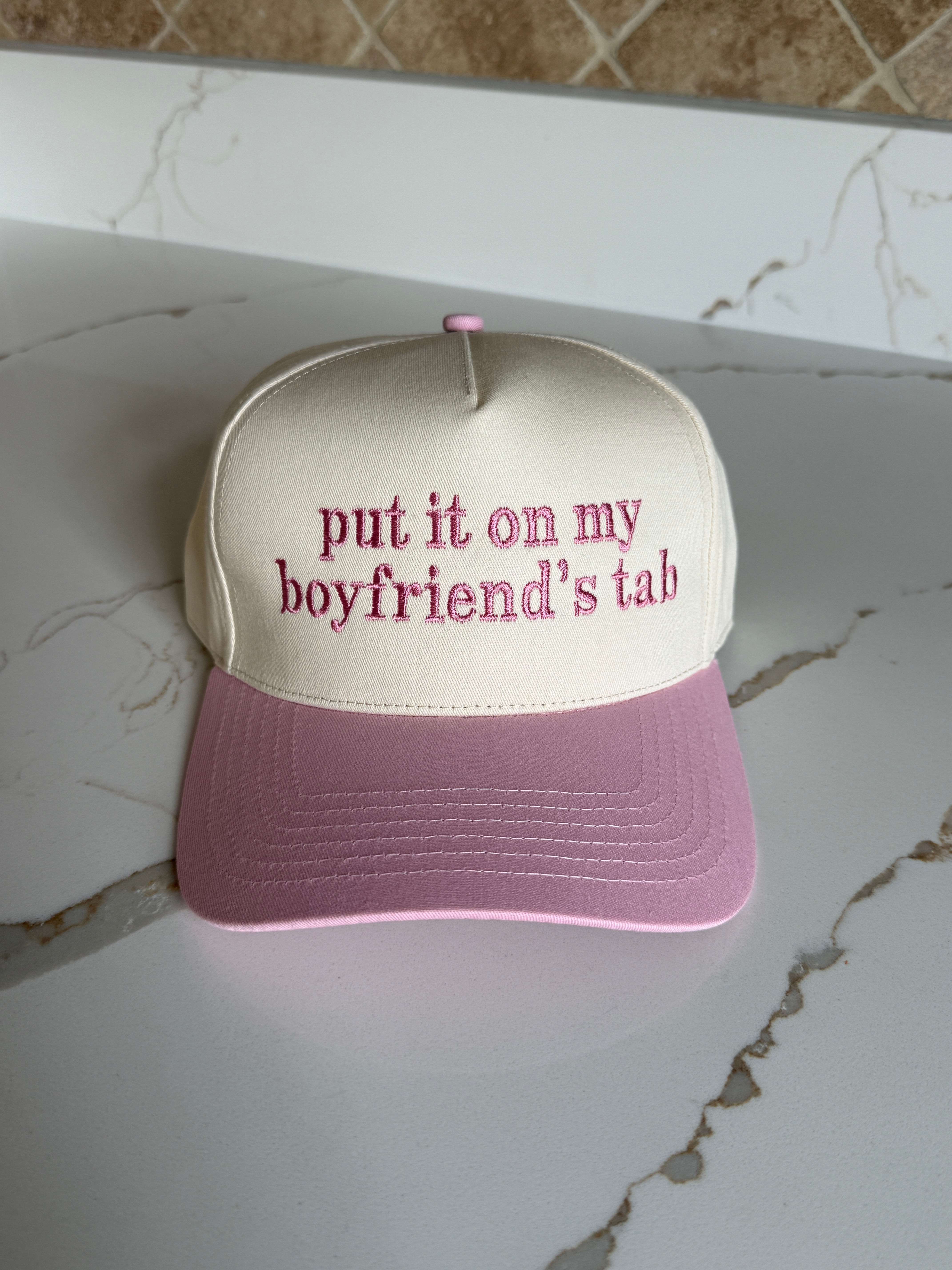 Boyfriend's Tab Embroidered Hat