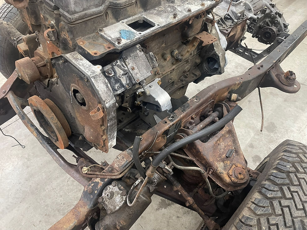 Thumbnail: 12v / 24v Cummins/NV4500 to 73-87 C5 Blazer 2WD Square Body Chevy Mounting Kit