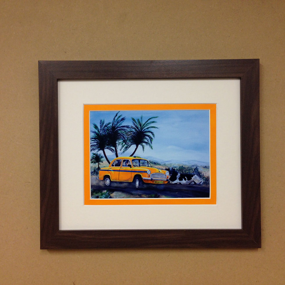 Thumbnail: Hindustan Ambassador Taxi Framed print