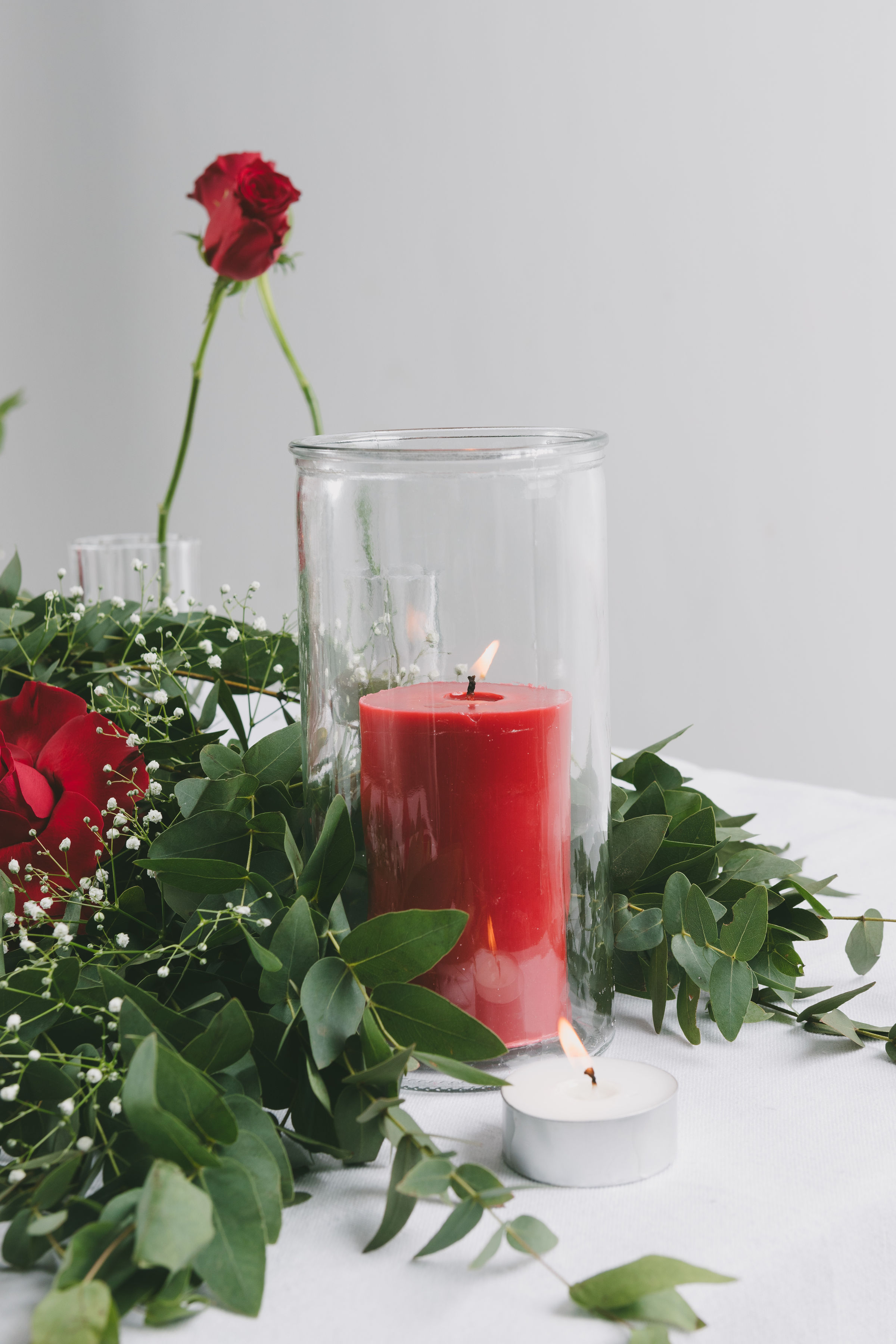 Hiring Pilar Candle 200mm with a Glass Jar
