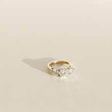 Yellow Gold Three Stone Diamond Ring