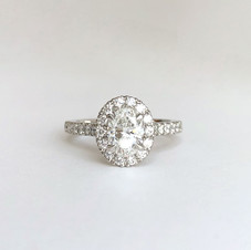 Oval Halo Diamond White Gold Ring