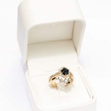 Sapphire Diamond Halo Ring
