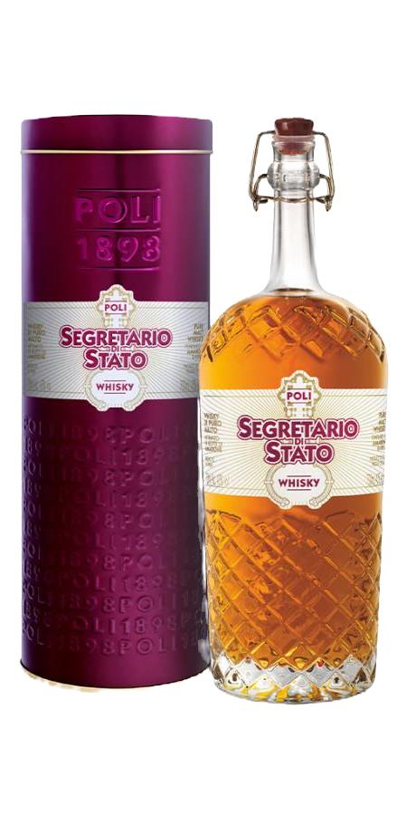 Segretario di Stato Whisky Poli Grappa con confezione metallica